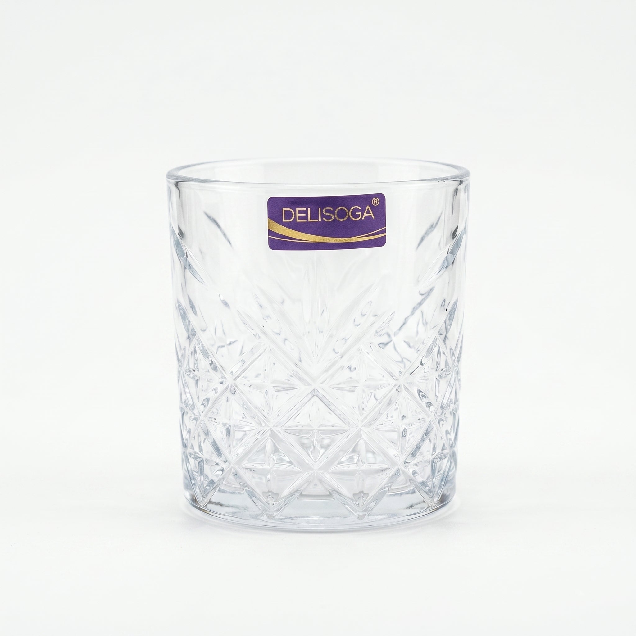 Delisoga 340 ml 6-Piece Starbust Crystal Pattern DOF Glass