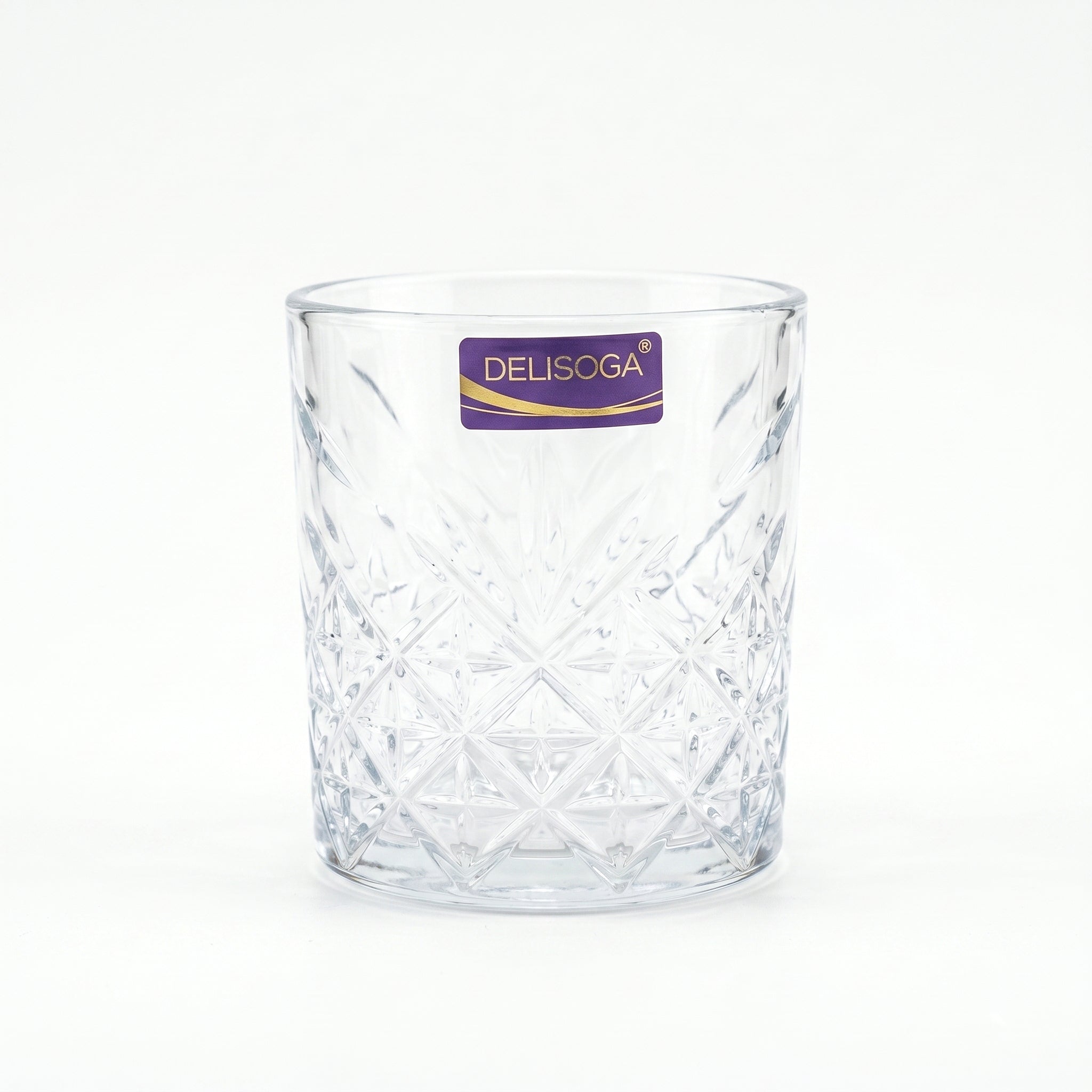 Delisoga 340 ml 6-Piece Starbust Crystal Pattern DOF Glass