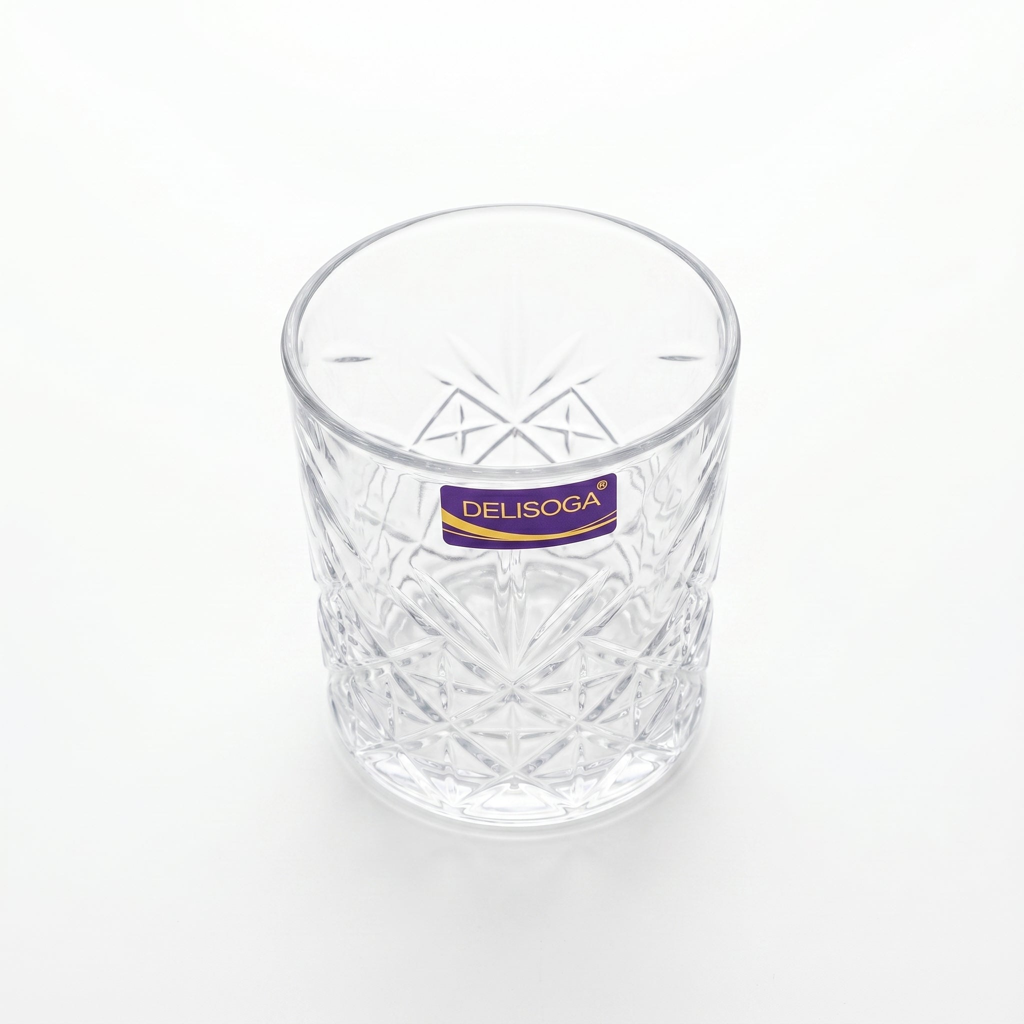 Delisoga 340 ml 6-Piece Starbust Crystal Pattern DOF Glass