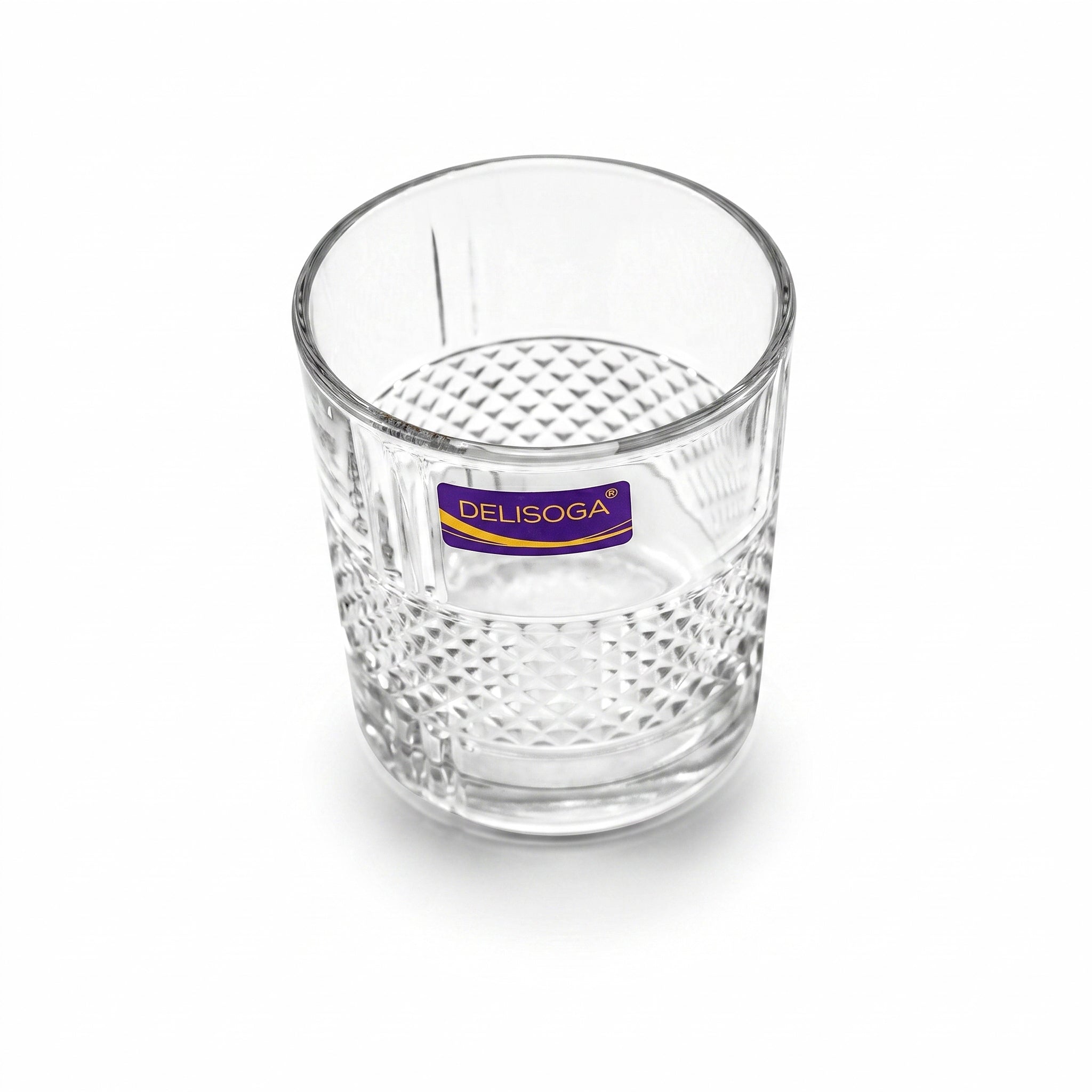 Delisoga 340 ml 6-Piece Crystal Diamond Textured DOF Glass Set
