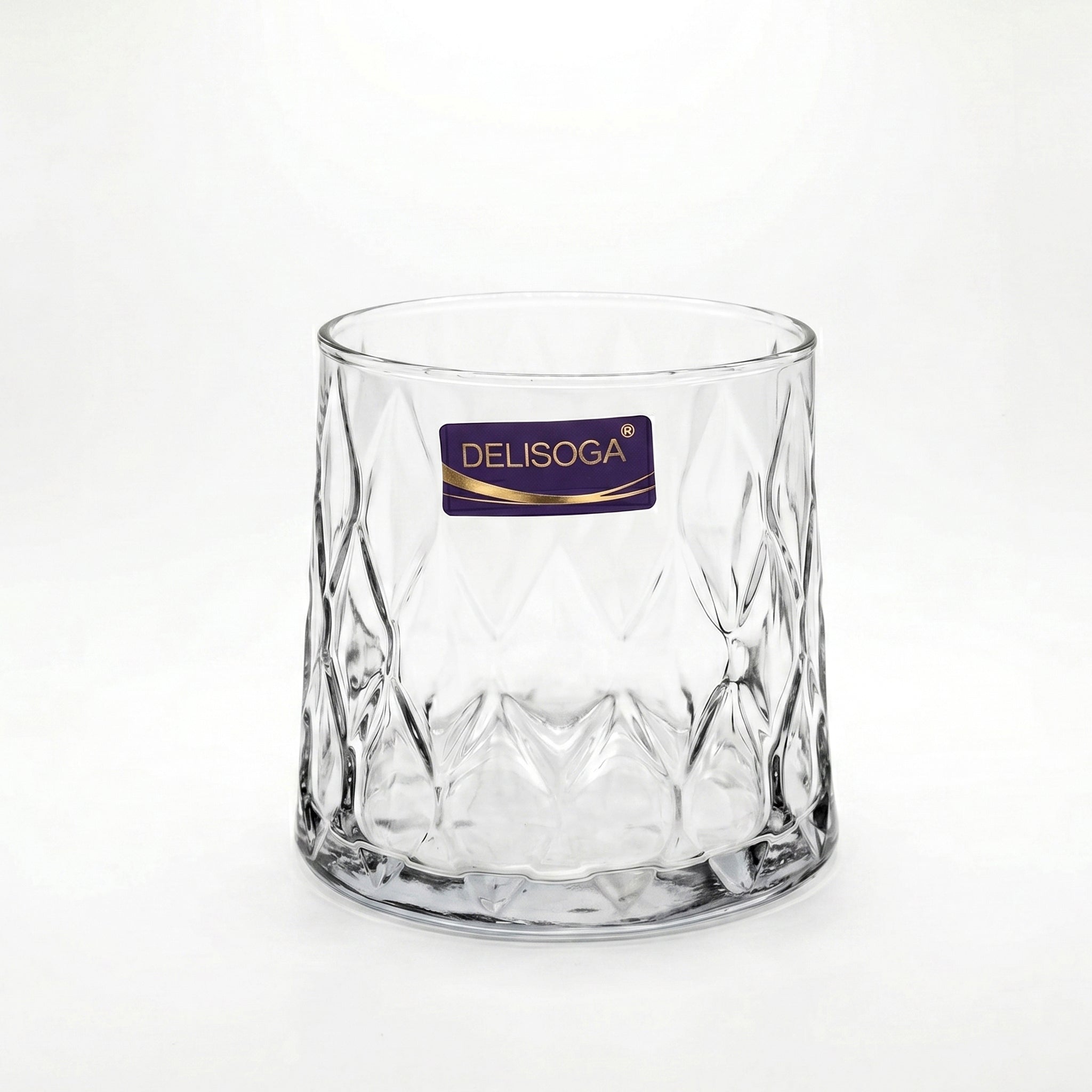 Delisoga 340 ml 6-Piece Diamond Crystal Faceted DOF Glass