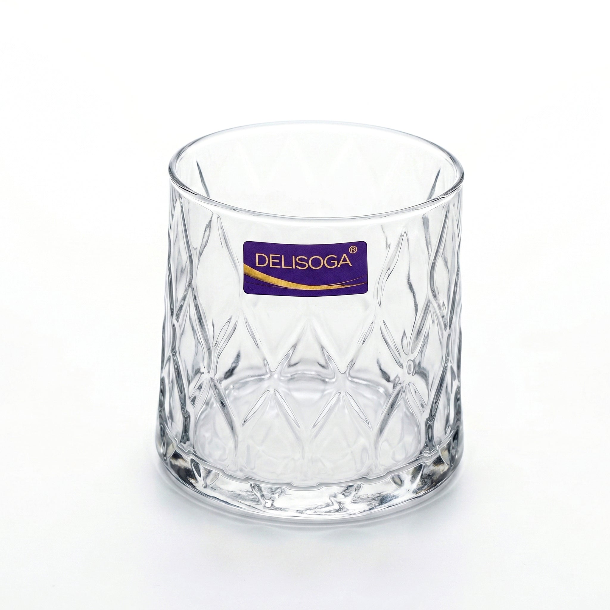 Delisoga 340 ml 6-Piece Diamond Crystal Faceted DOF Glass