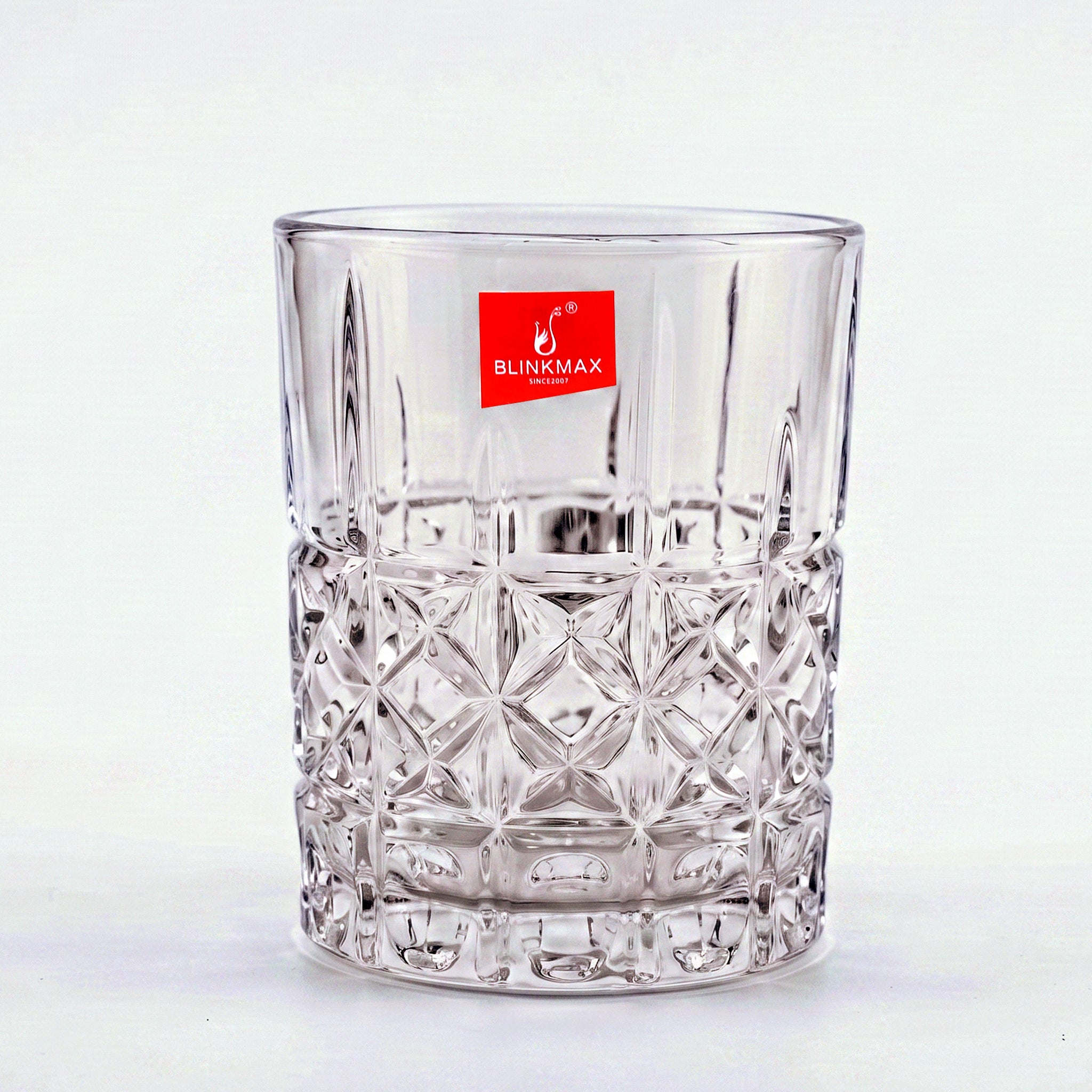 Blinkmax 350 ml 6-Piece Diamond Pattern Vintage Cut DOF Glass Set