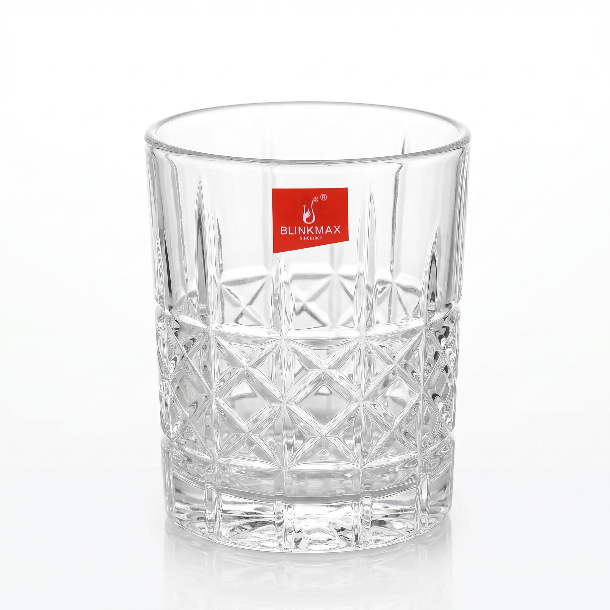Blinkmax 350 ml 6-Piece Diamond Pattern Vintage Cut DOF Glass Set