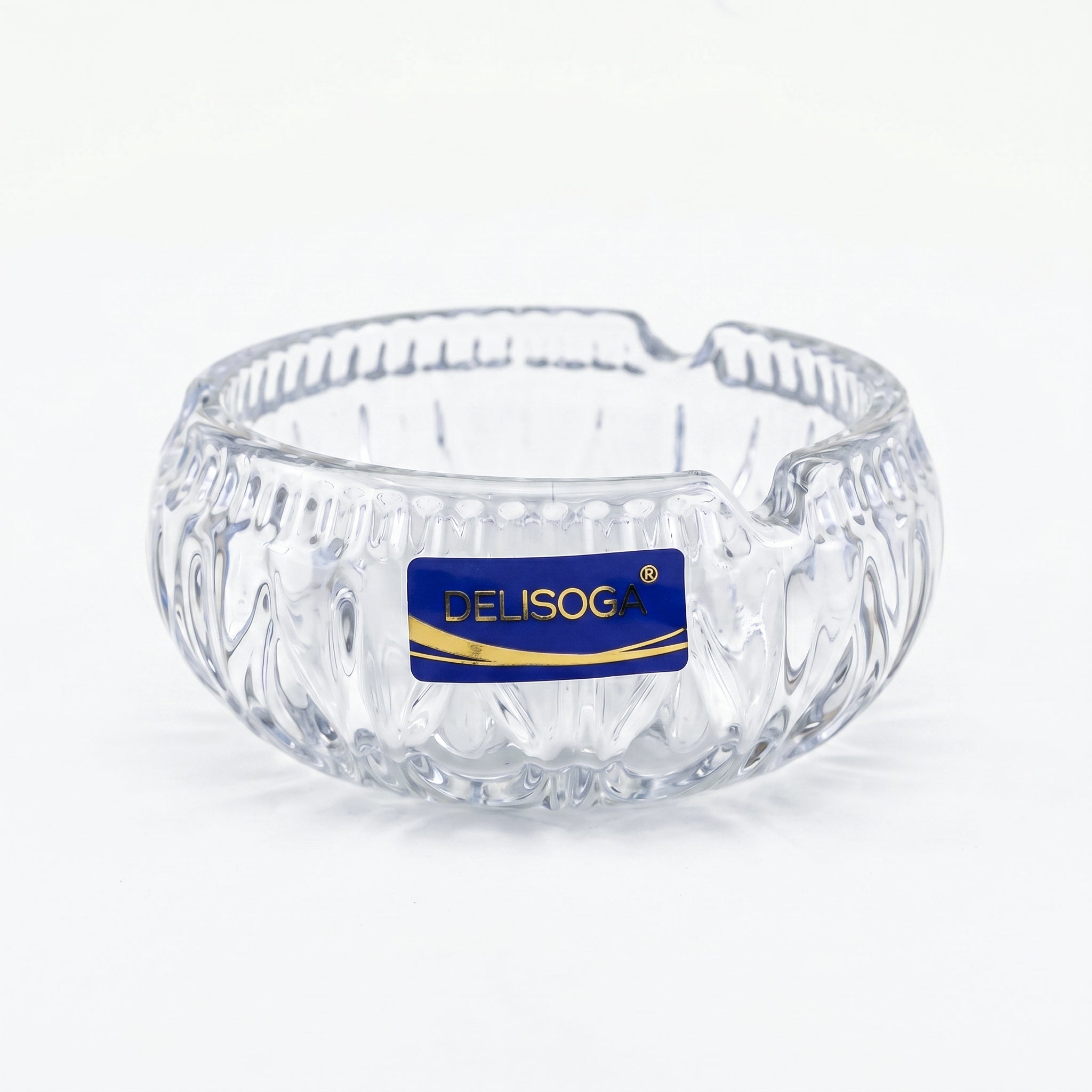 Delisoga Leaf Pattern Round Glass Ashtray