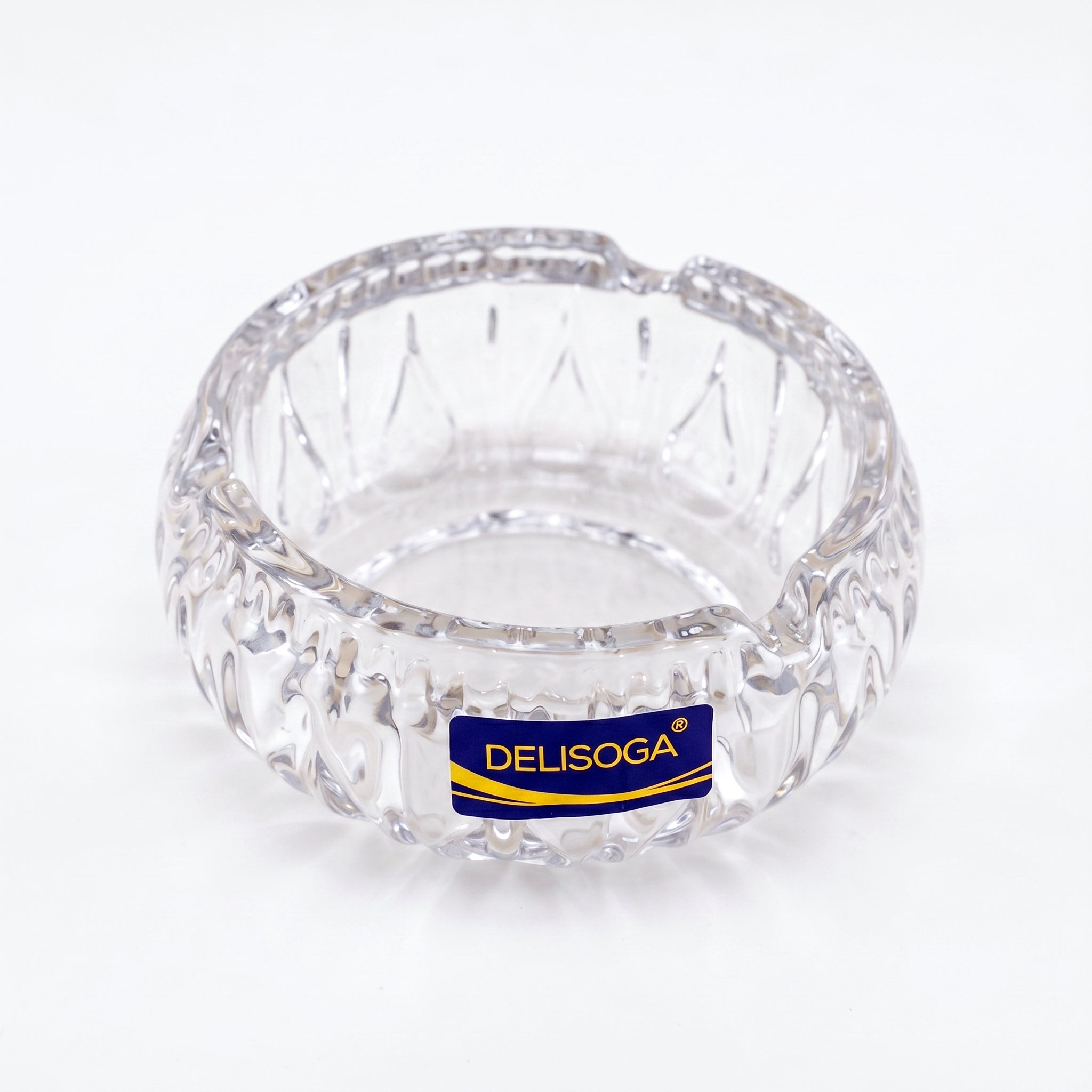 Delisoga Leaf Pattern Round Glass Ashtray