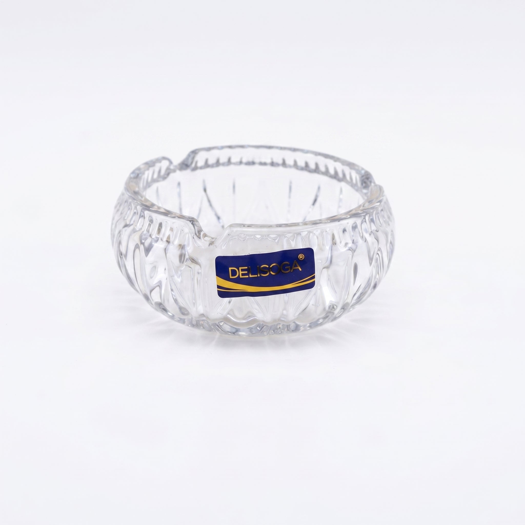Delisoga Diamond Pattern Round Glass Ashtray