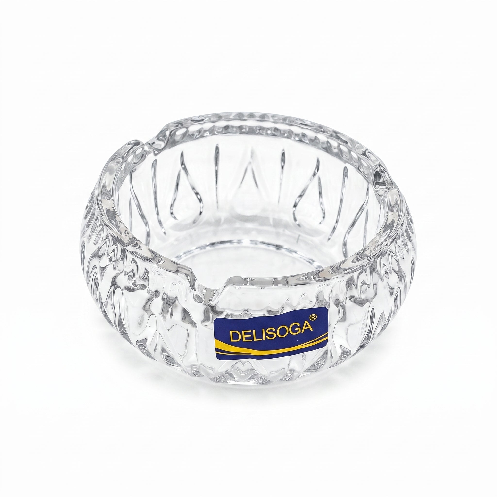 Delisoga Diamond Pattern Round Glass Ashtray
