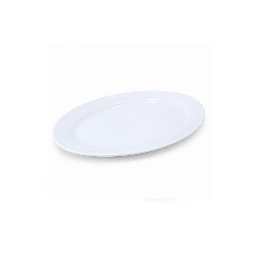Forte B.K Classic White Ceramic Oval Serving Platter - 26 & 30 Cm