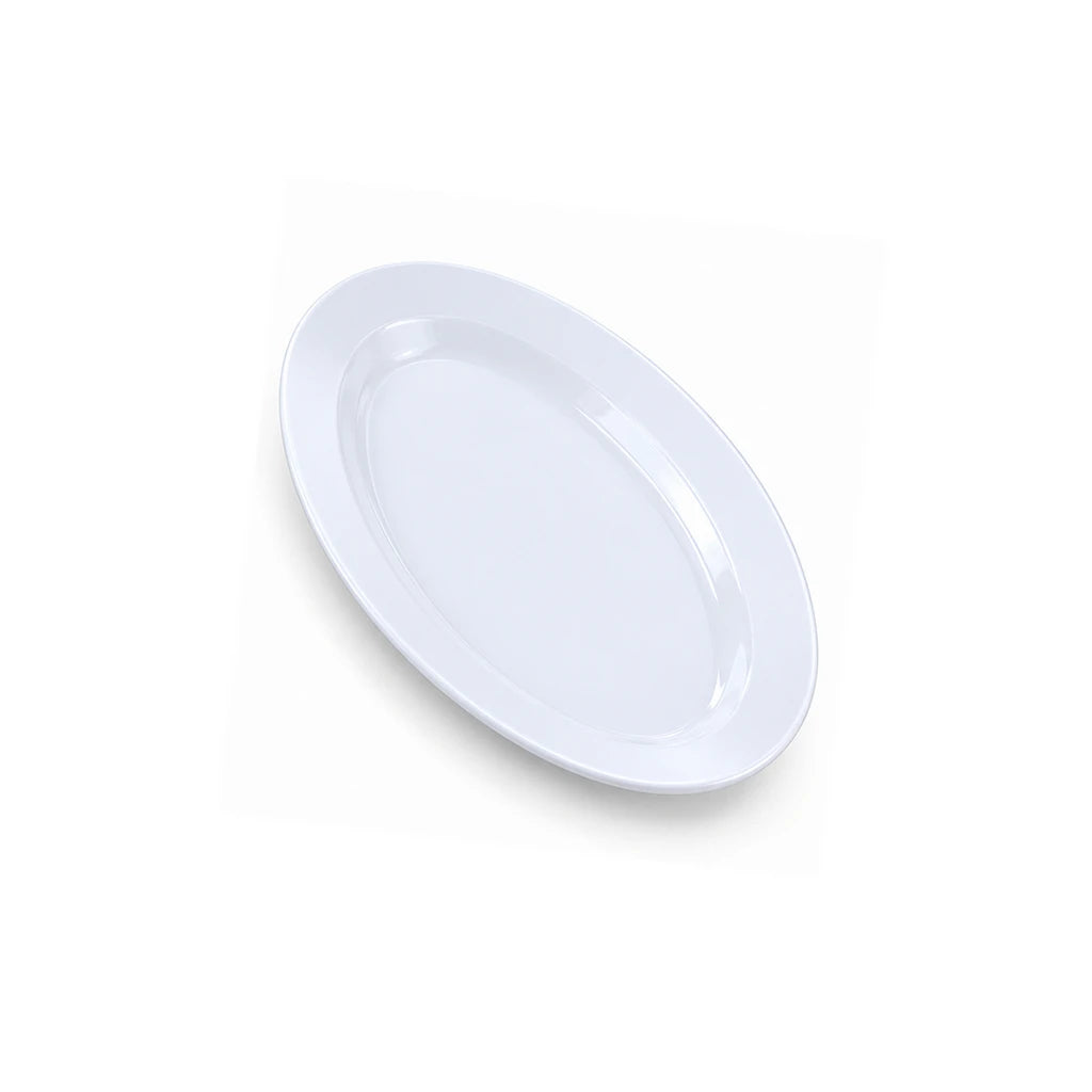 Forte B.K Classic White Ceramic Oval Serving Platter - 26 & 30 Cm