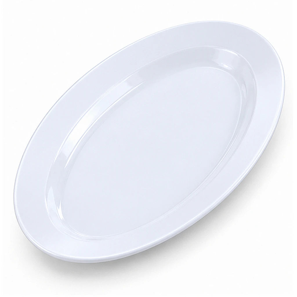 Forte B.K Classic White Ceramic Oval Serving Platter - 26 & 30 Cm