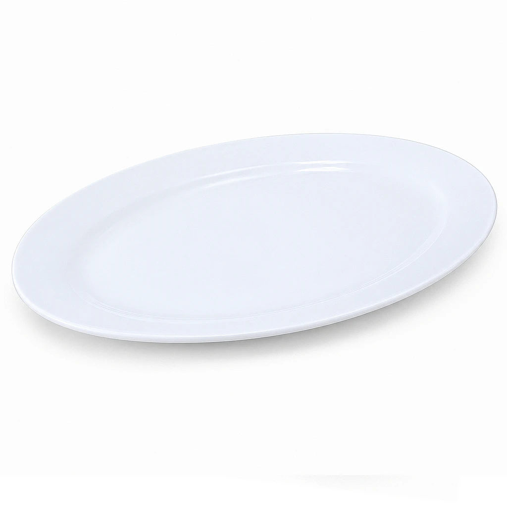 Forte B.K Classic White Ceramic Oval Serving Platter - 26 & 30 Cm