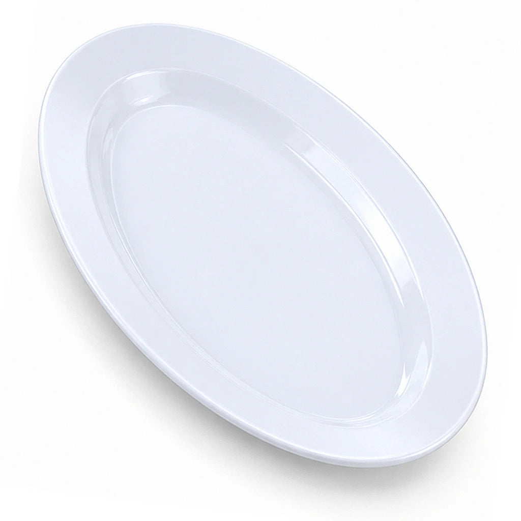 Forte B.K Classic White Ceramic Oval Serving Platter - 26 & 30 Cm