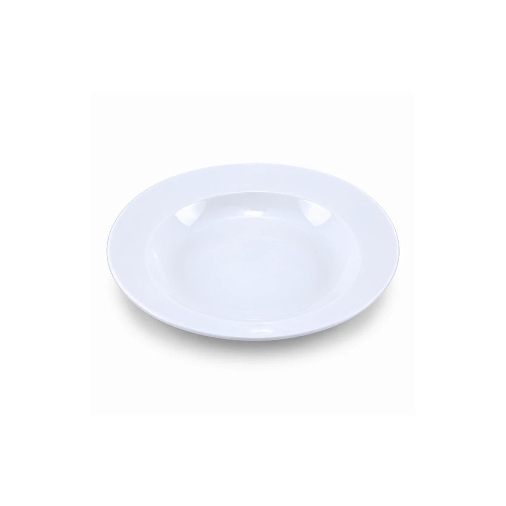 Forte B.K Cameo White Ceramic Flat Plate - 7 & 10 Inch