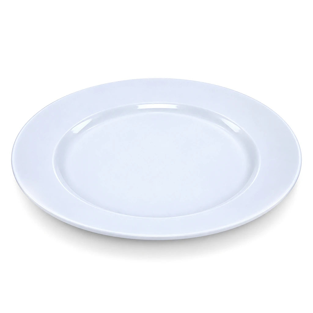 Forte B.K Cameo White Ceramic Flat Plate - 7 & 10 Inch