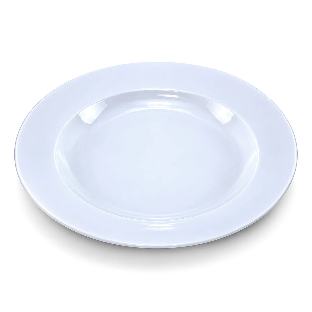 Forte B.K Cameo White Ceramic Flat Plate - 7 & 10 Inch
