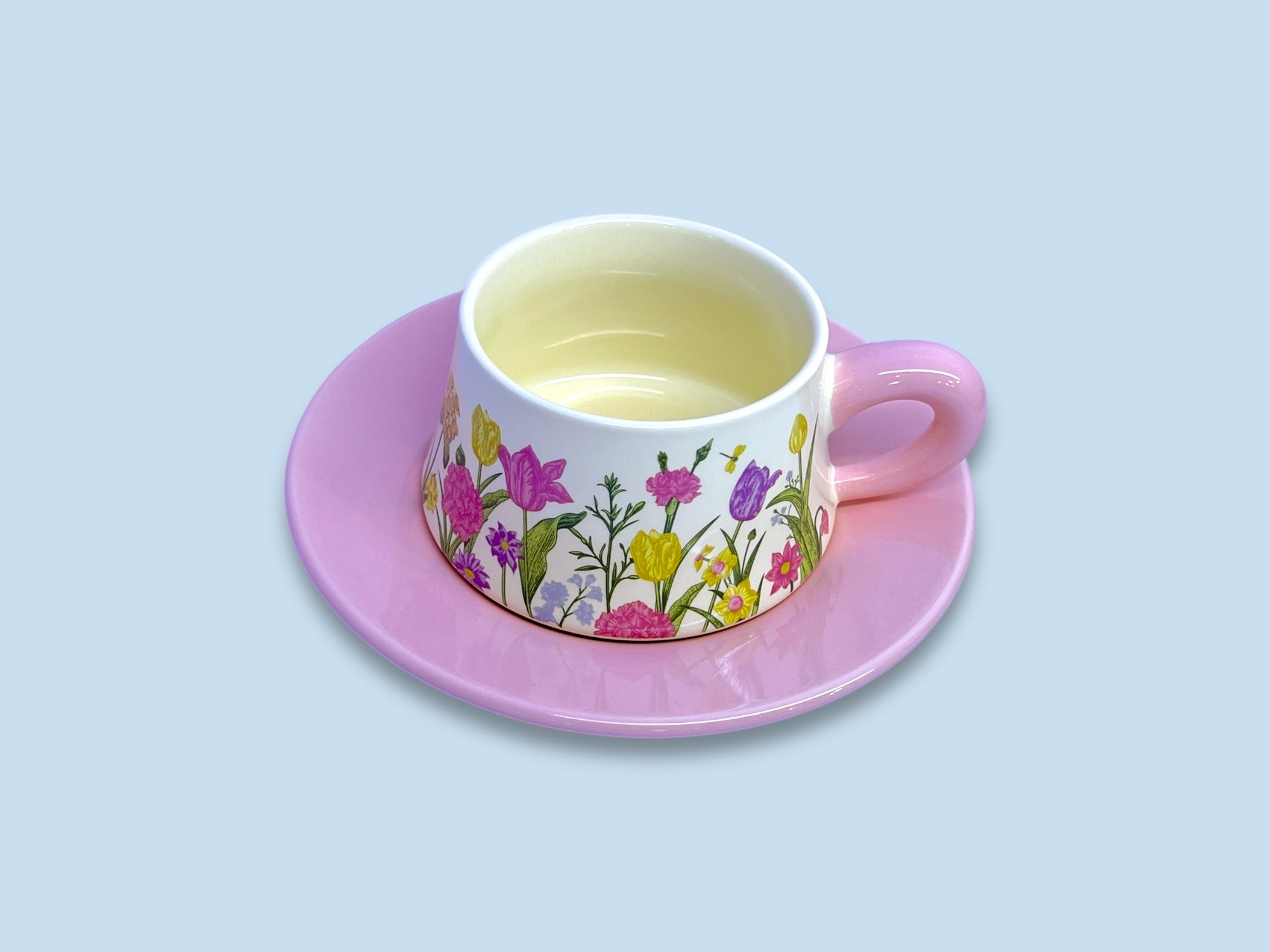 Single Ceramic Pink Cup & Saucer With Gift Box
