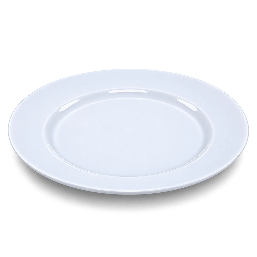 Ummati Royal 10.25-Inch White Ceramic Flat Dinner Plate