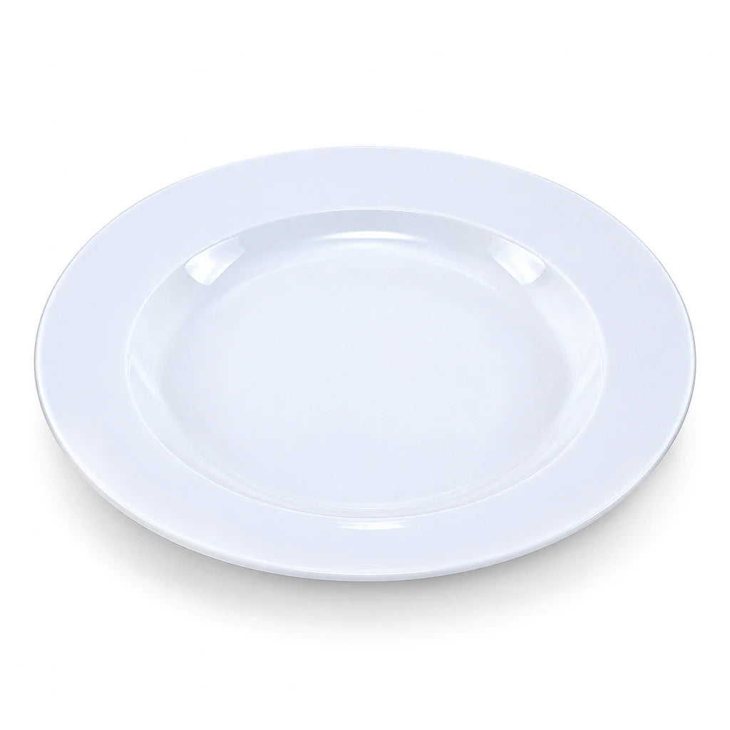 Ummati Royal 10.25-Inch White Ceramic Flat Dinner Plate