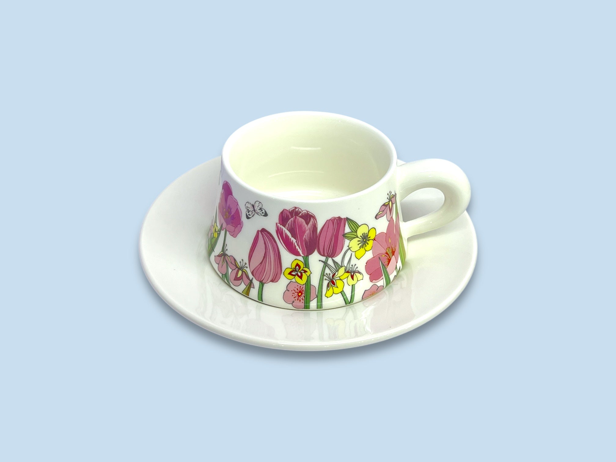 Single Ceramic White Cup & Saucer With Gift Box