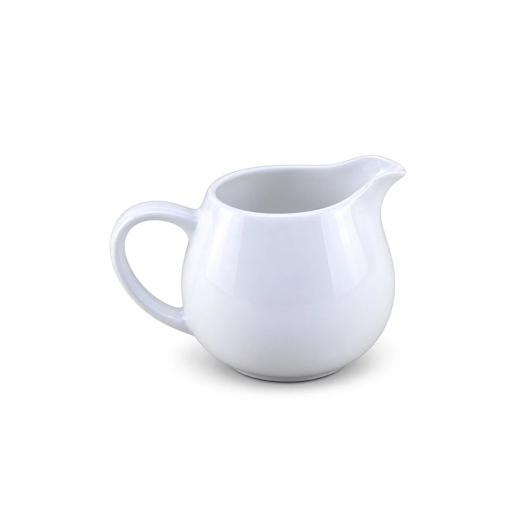 Forte B.K Rounded White Ceramic Milk & Cream Jug, 350 ml
