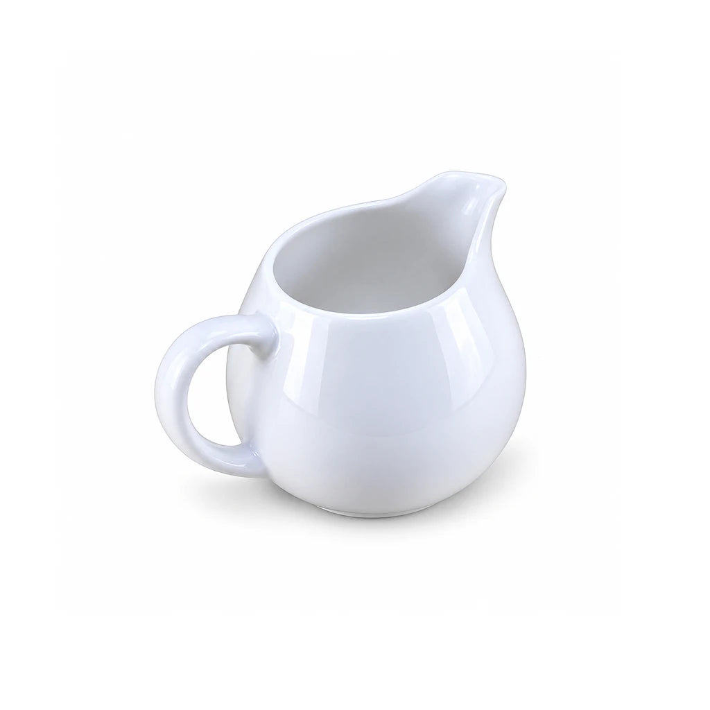 Forte B.K Rounded White Ceramic Milk & Cream Jug, 350 ml