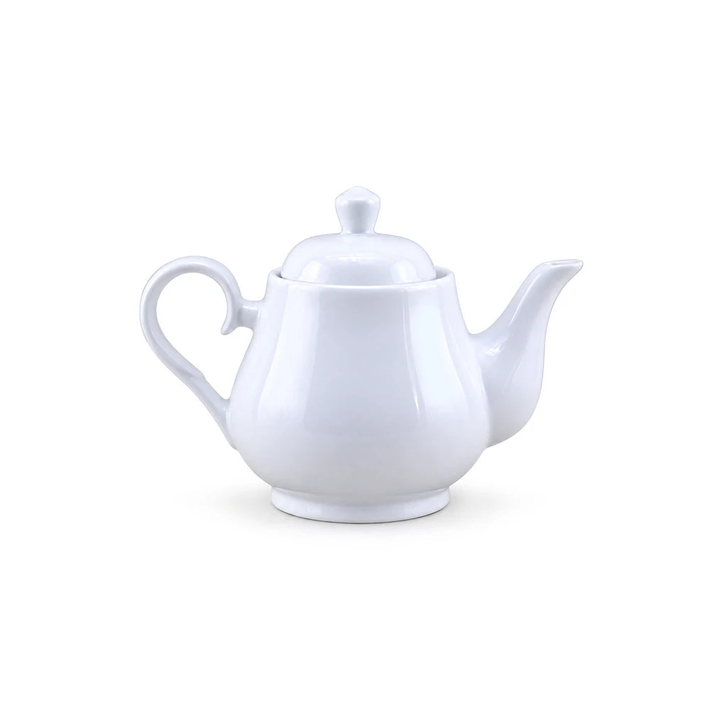 Forte B.K Oasis White Ceramic Teapot with Lid, 500 ml