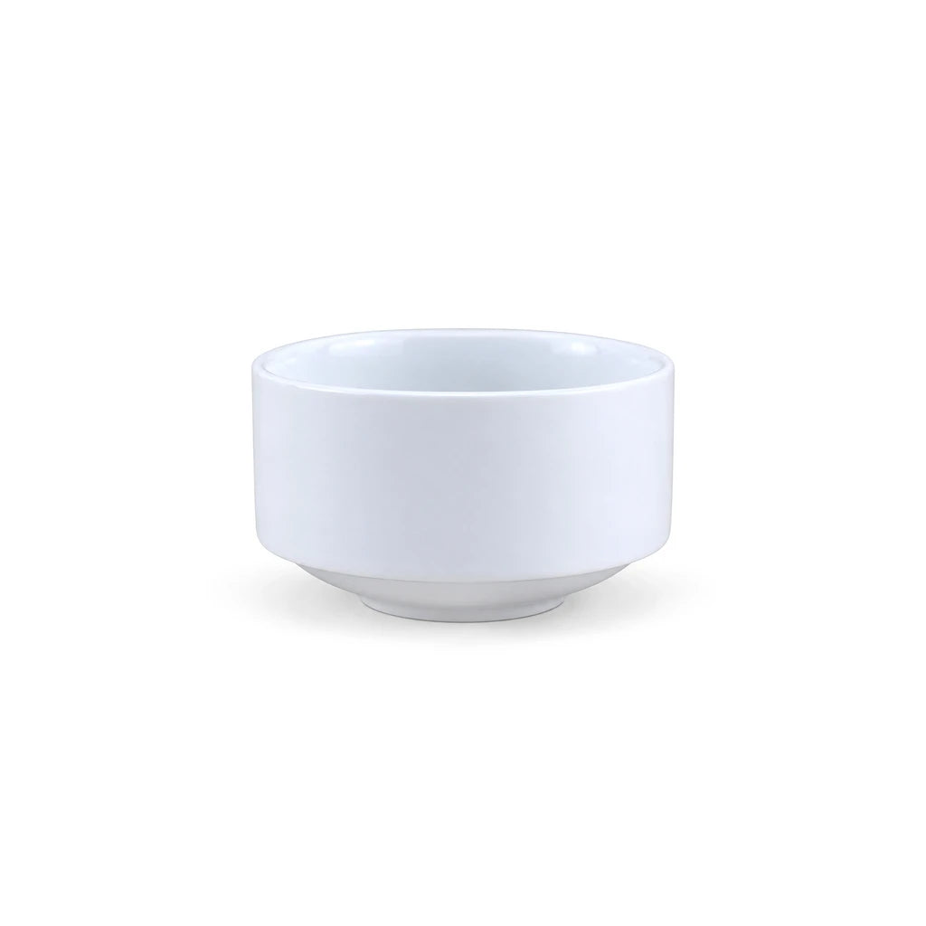 Forte B.K White Ceramic Stackable Dip & Side Bowl, 10 cm