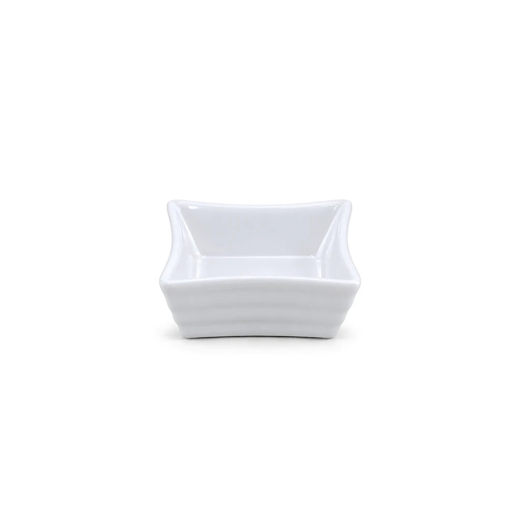 Forte B.K Alvi Square White Ceramic Ramekin, 2.5 Inch