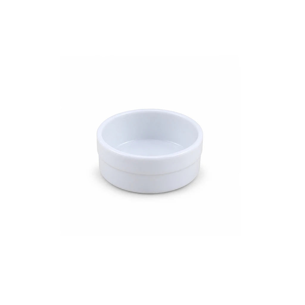 Forte B.K Danny Banded White Ceramic Ramekin, 3 Inch