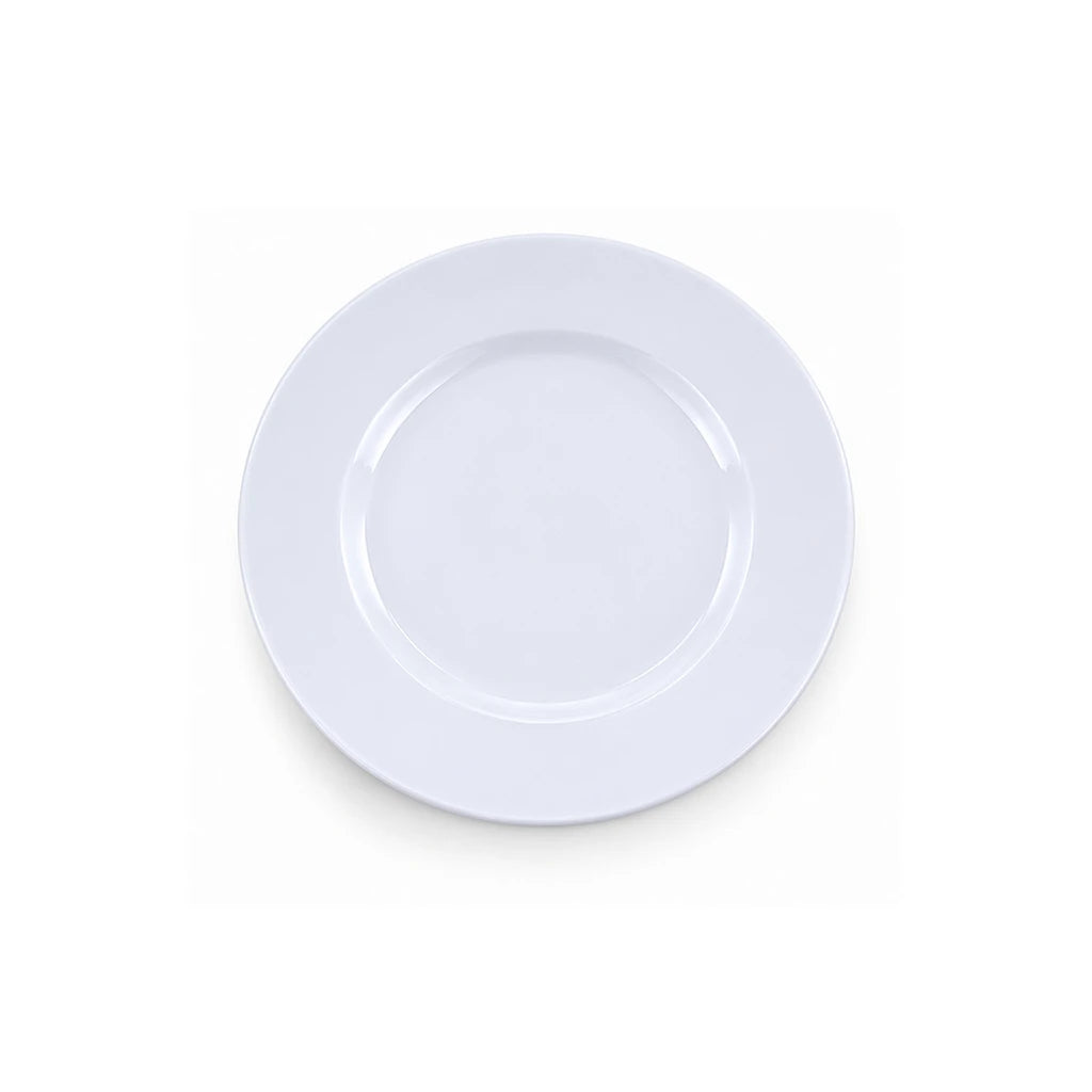 P.C Wide-Rim White Ceramic Flat Plate, 8 & 10 Inch