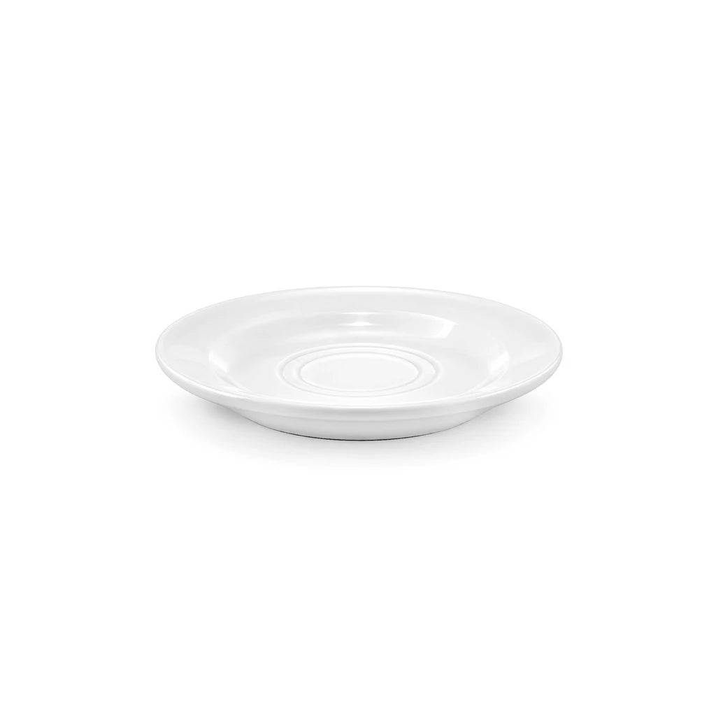 Forte B.K Wide-Rim White Ceramic Tea Saucer, 6 Inch