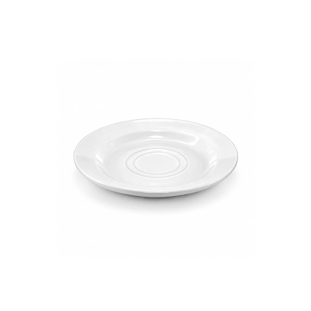 Forte B.K Wide-Rim White Ceramic Tea Saucer, 6 Inch