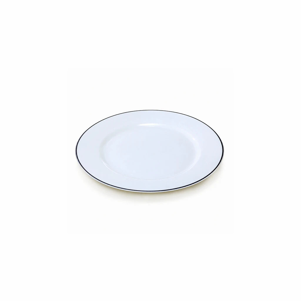 B/C Grey-Line White Ceramic Flat Plate, 7 & 10 Inch
