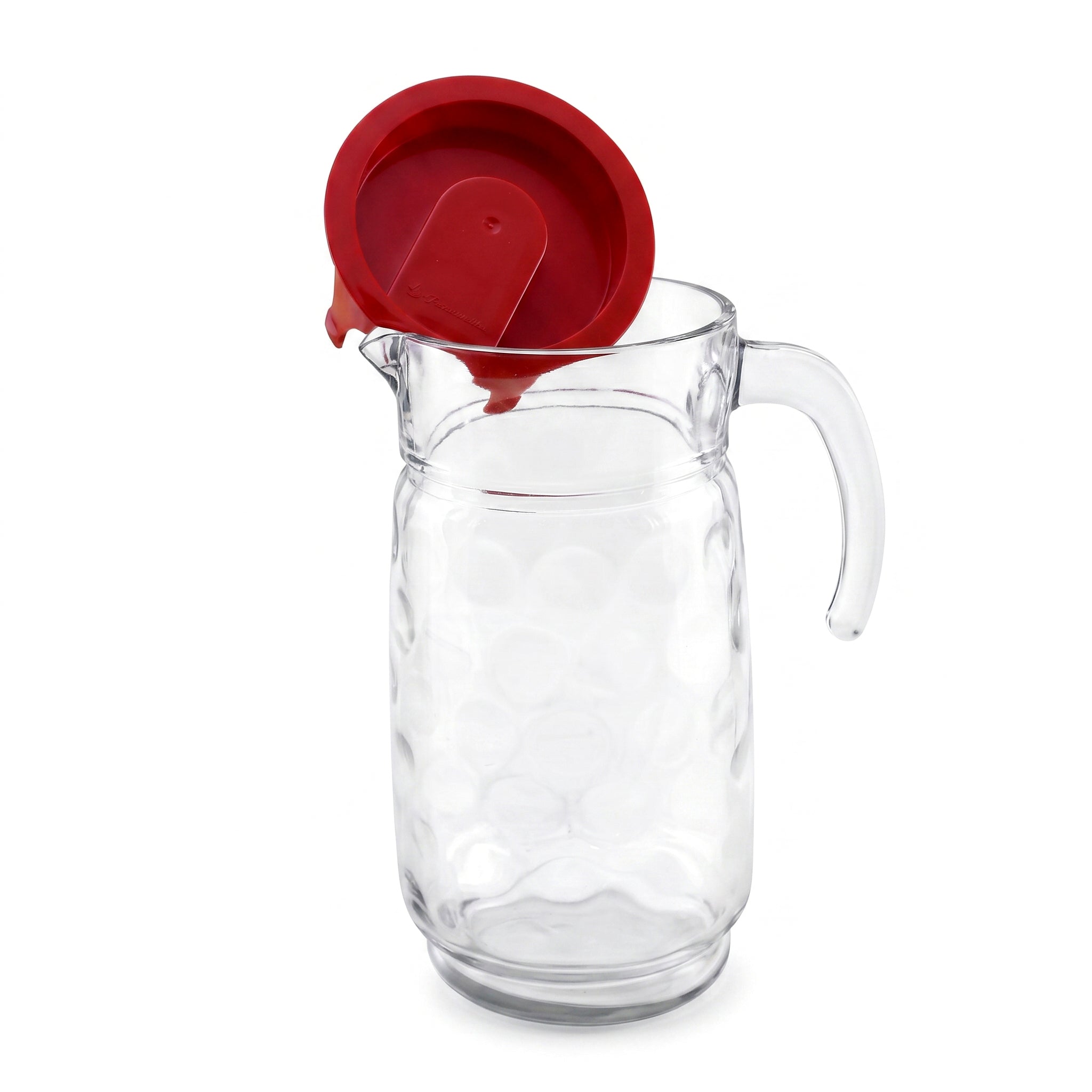 Pasabahce 1.5-Liter Glass Jugs with Red Lid