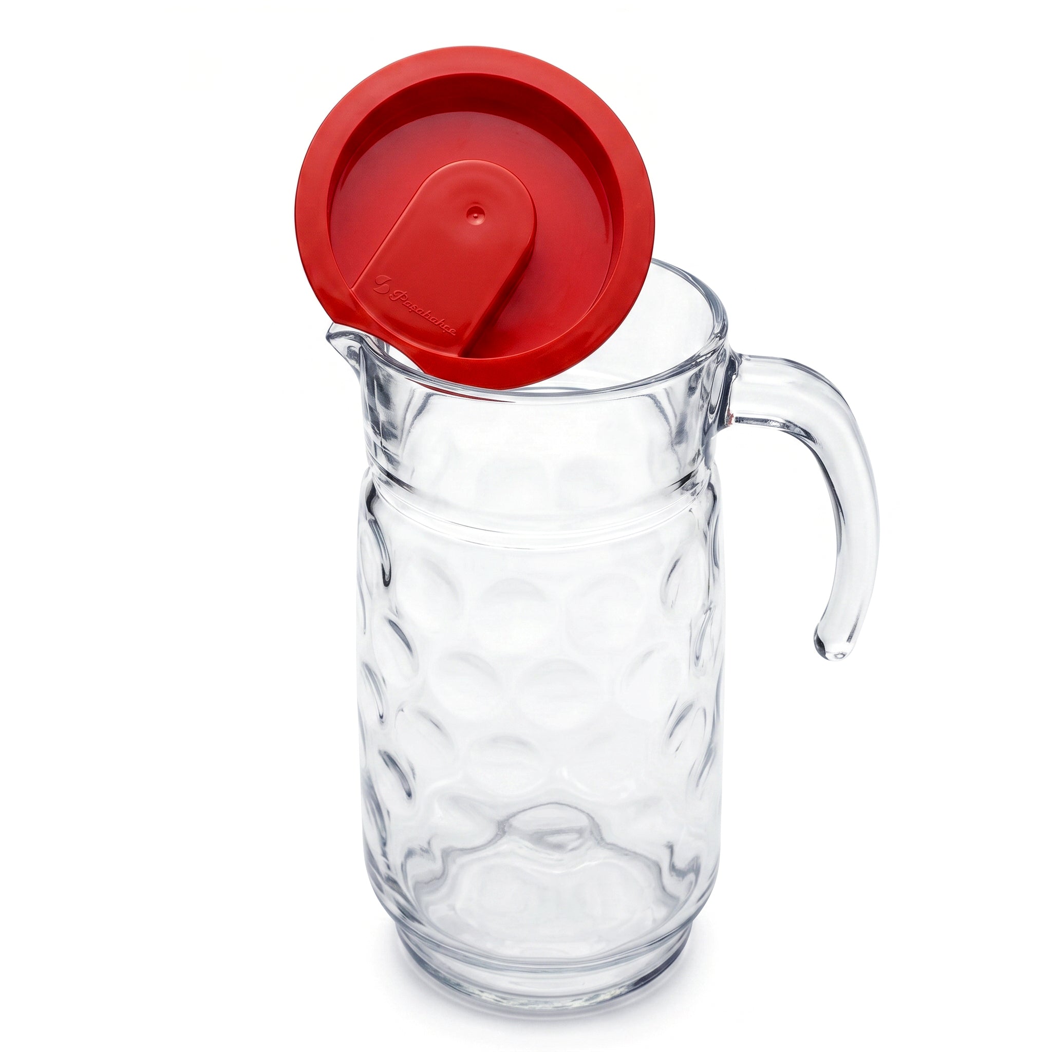 Pasabahce 1.5-Liter Glass Jugs with Red Lid