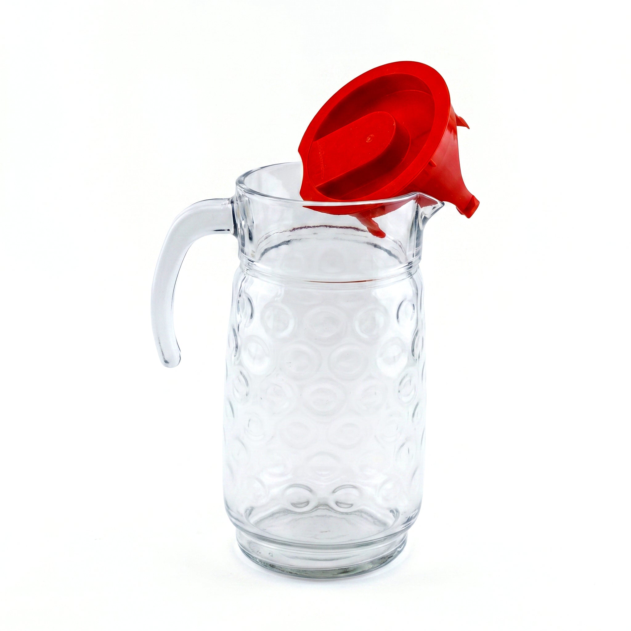 Pasabahce 1.5-Liter Glass Jugs with Red Lid