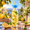 Kleeyo Golden Lucky Butterfly Glass Bottle, 500 ml