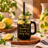 Kleeyo Black Make Something Cool 450 ml Glass Mason Jar