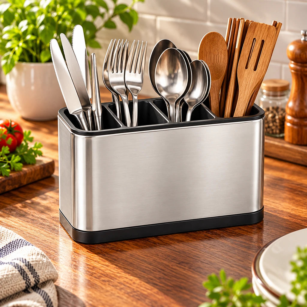 Z.I.K 4-Portion Stainless Steel Cutlery Holder
