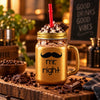 Kleeyo Golden Mr. Right Glass Drinking Mason Jar, 450 ml