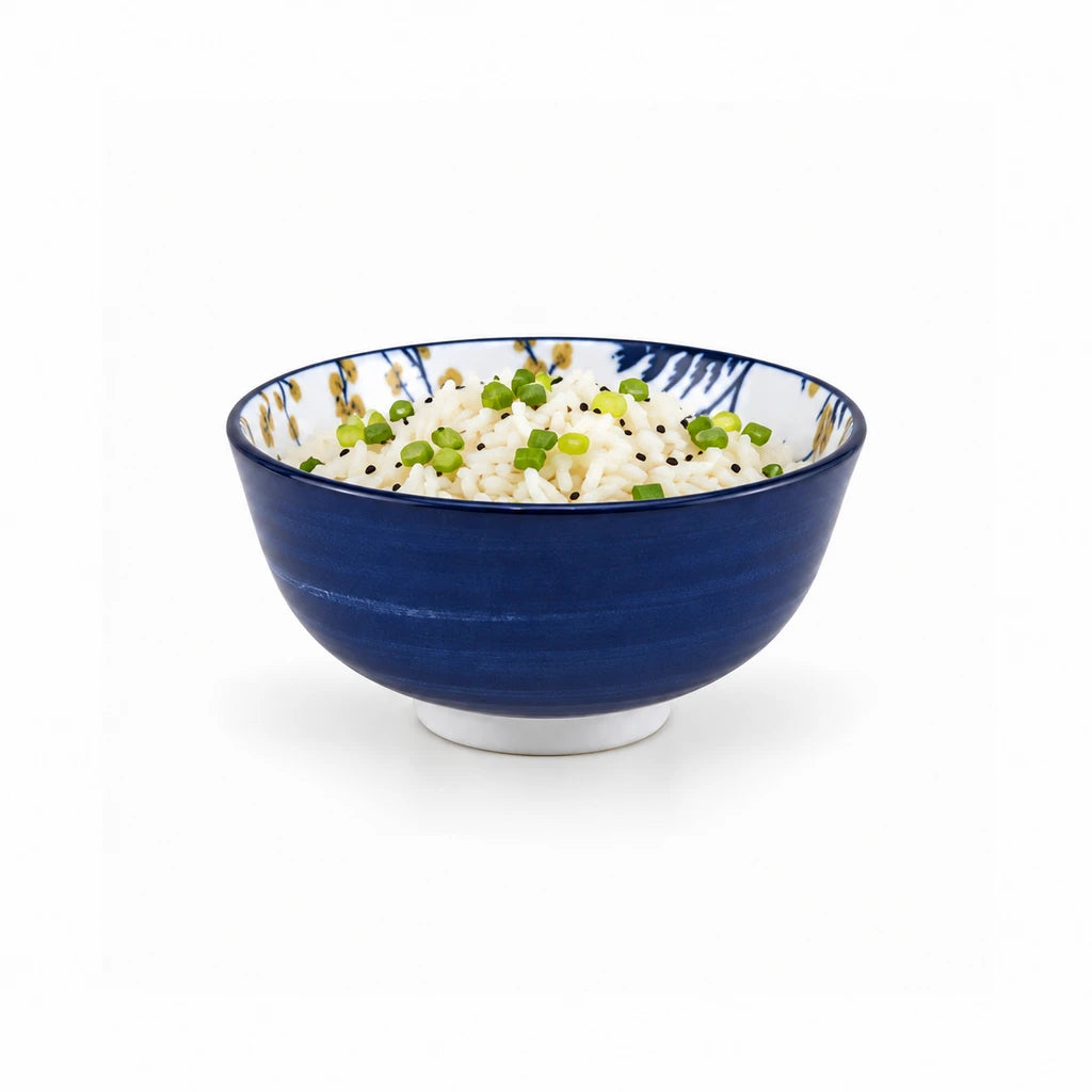 Gupan 4.75-Inch Navy & White Ceramic Sweet Bowl