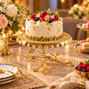 Fancy Round Ceramic Cake Dish With Floral Branch Stand - 22, 27 & 32 cm