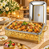 Fancy Stainless Steel Food Warmer With Glass Dish, Lid & Stand - 40 & 45 cm