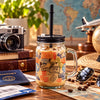Kleeyo Travel Stamps 450 ml Glass Mason Jar with Straw