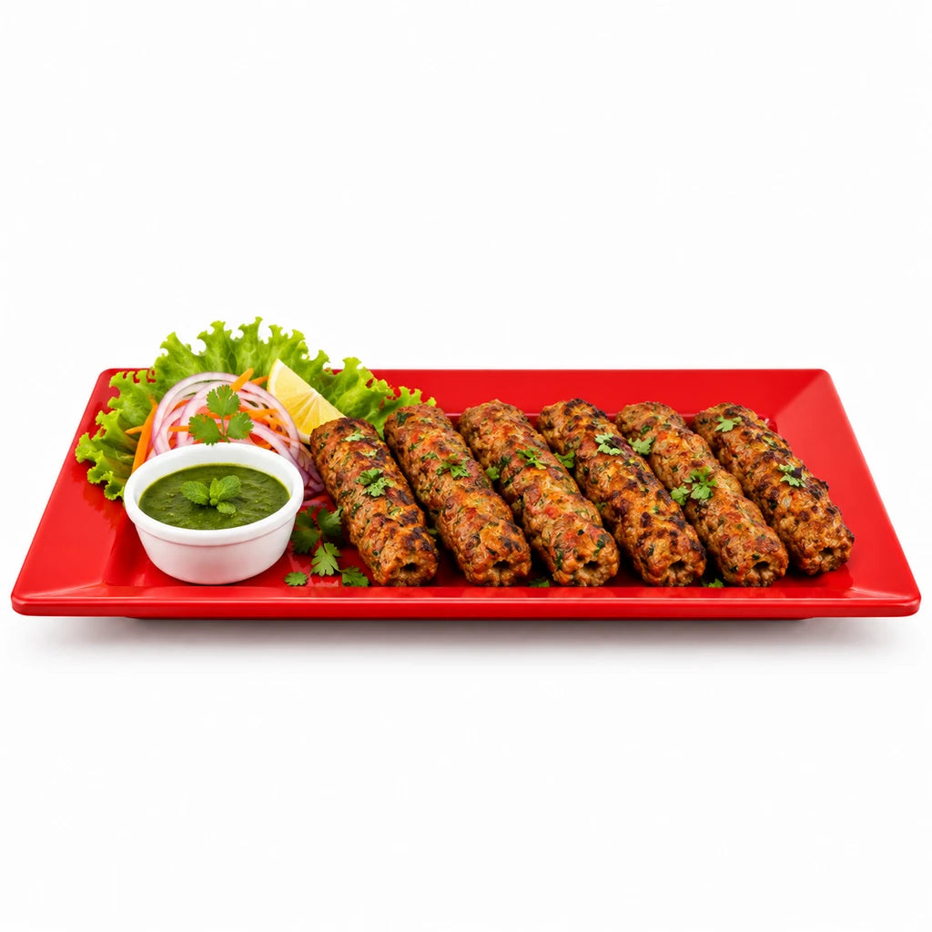 Blaze Mac 12-Inch Melamine Rectangular Platter - Red, Yellow & Black