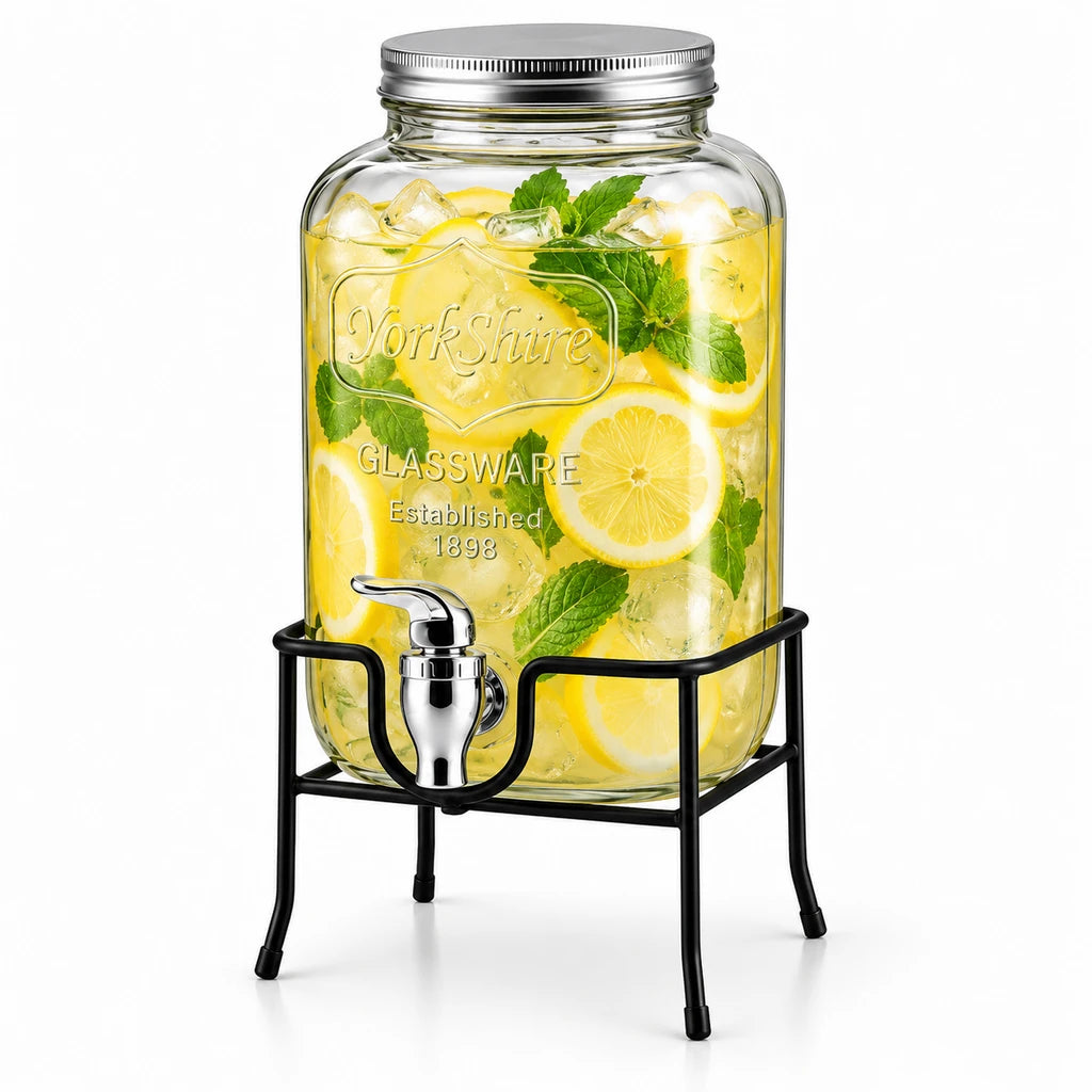 Danny Home 4-Litre Glass Beverage Dispenser with Stand