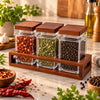 Acryl Square Acrylic Spice Jar Set with Wooden Rack, 3 × 650 ml