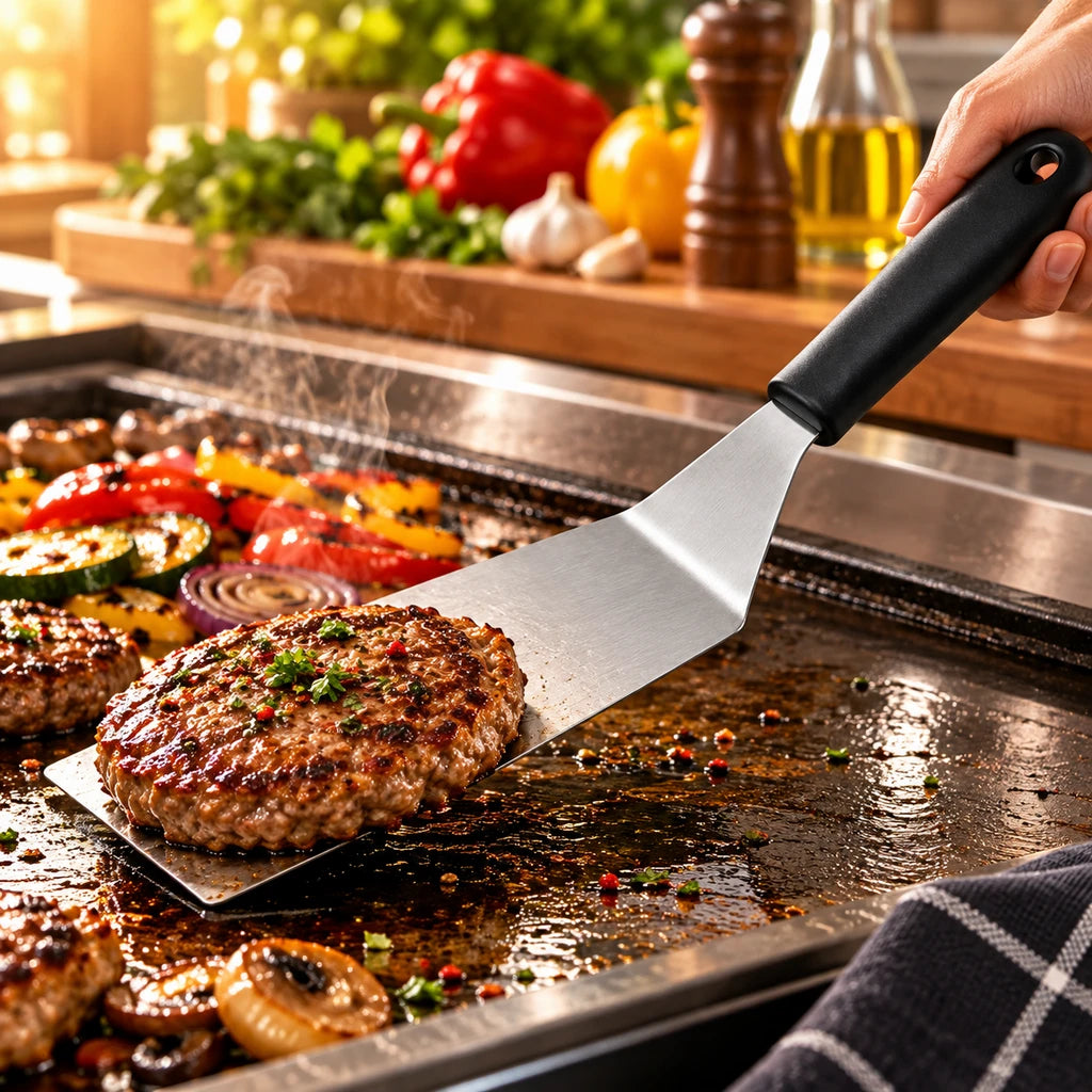 Shengya 14-Inch Stainless Steel Food Lifter & Cutter With Black Plastic Handle