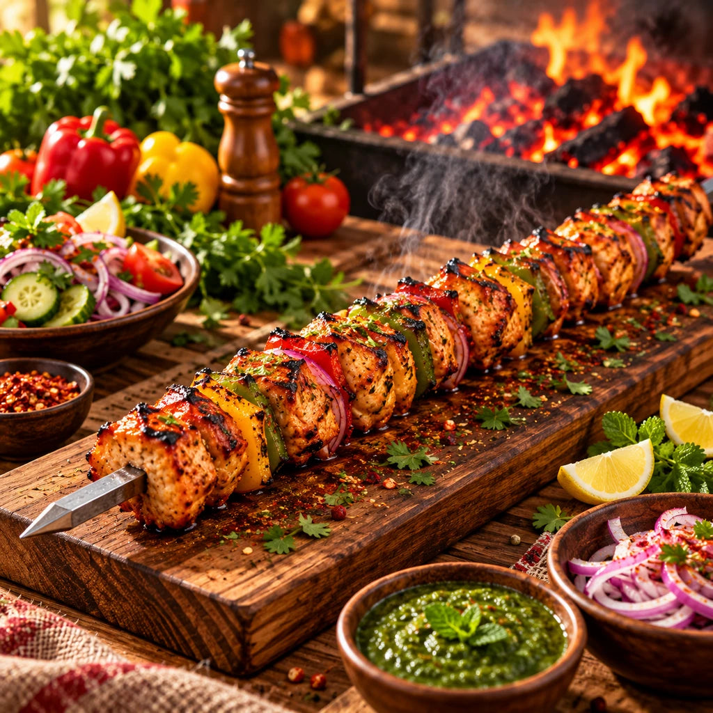 Stainless Steel Boti Seekh BBQ Skewer - 24 & 30 Inch